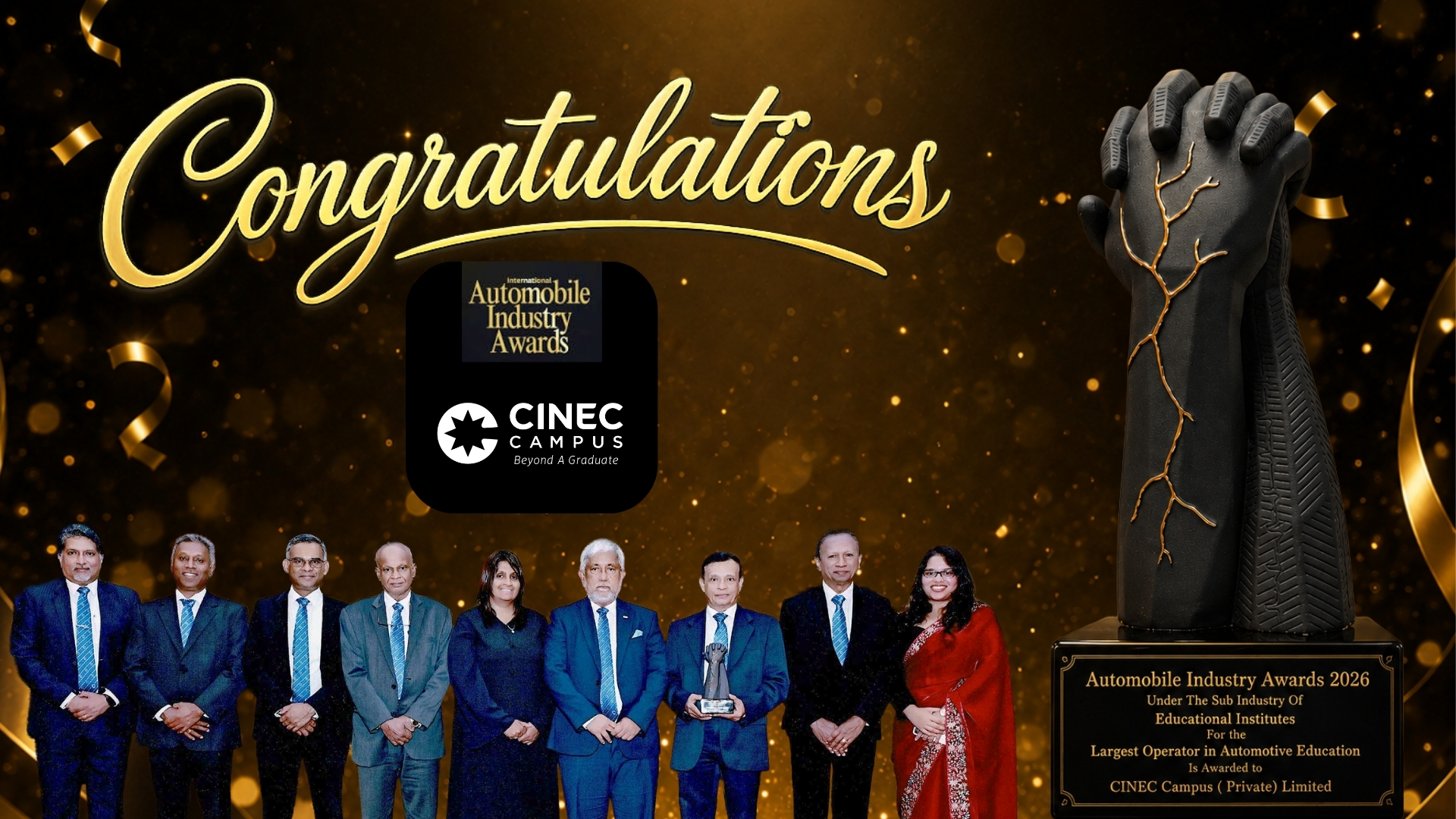International Automobile Industry Awards 2026 Sri Lanka, Award CINEC CAMPUS as the Largest Operator in Automobile Education in Sri Lanka